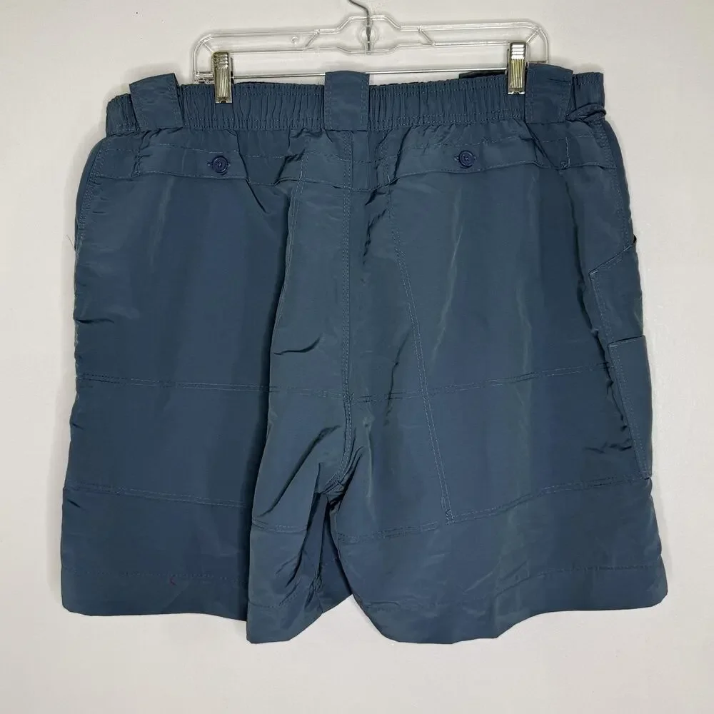 AFTCO Shorts Mens 42 Blue Nylon Cargo Elastic Waist Fishing Hiking Outdoor 8